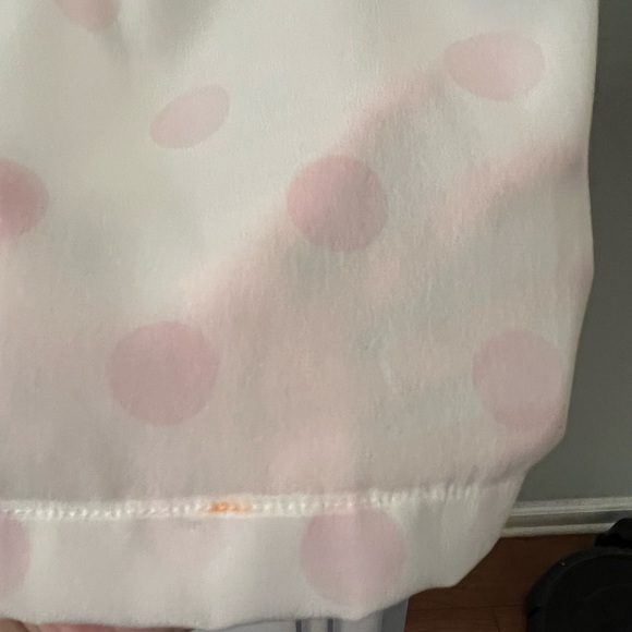 Christian Dior Vintage 6P (Fits like 0) Pleated Skirt Pink Polka Dots XS Ivory - Picture 5 of 16